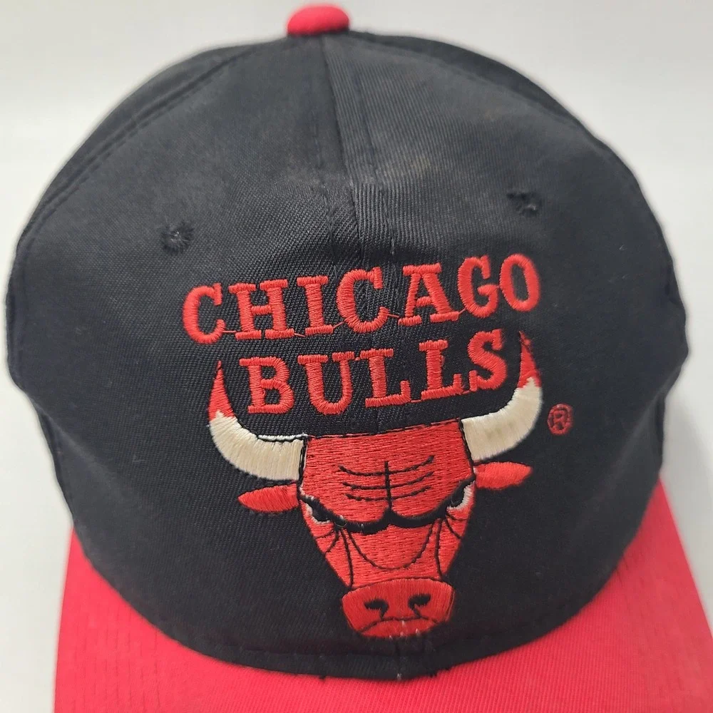 Vintage Chicago Bulls Hat Snapback‎ The G Cap Black Red NBA Basketball 90s Men